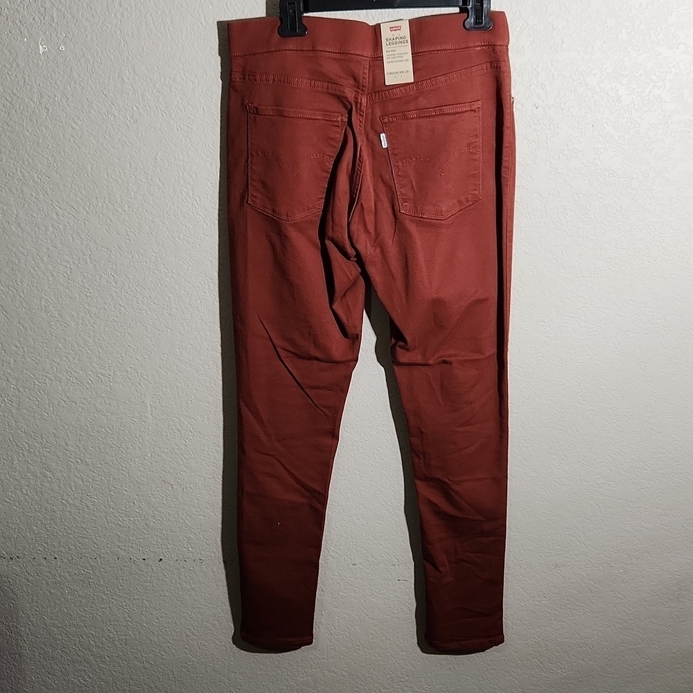 Levis Womens Shaping Leggings Maroon Rust Size 10 M NWT NEW 30 X 30 - Picture 6 of 14